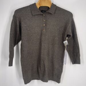 NWT‎ Lumiere Gray Collared Long Sleeve Sweater Medium